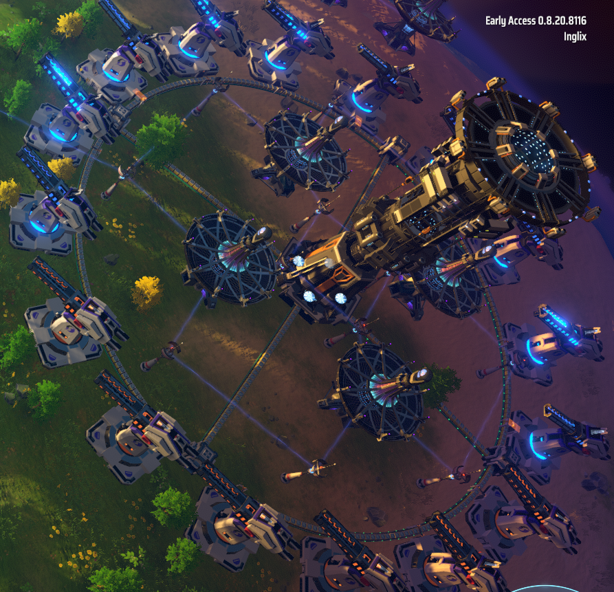 Dyson Sphere Blueprints Polar 4 orbit EM Rail Launcher with Ray