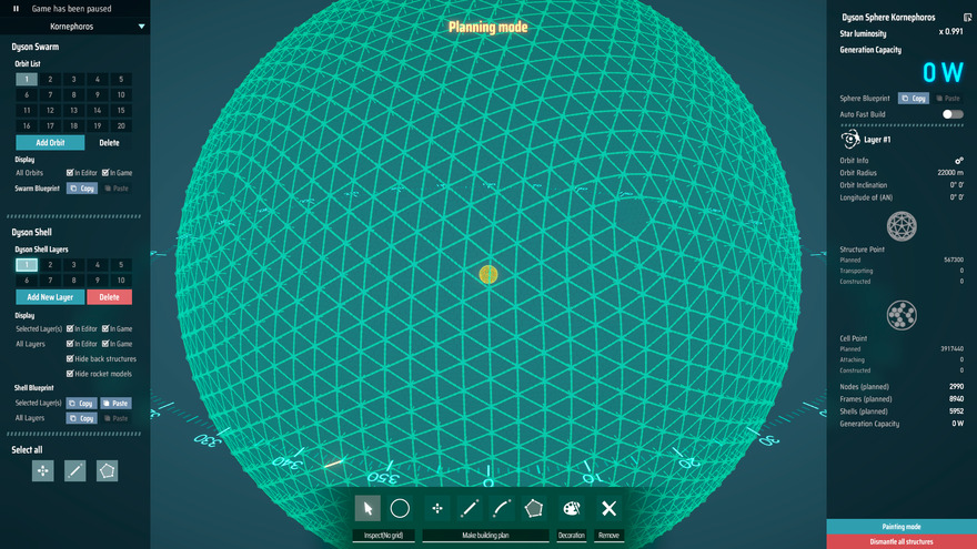 Single Node Sphere Dyson Sphere Blueprints - The Singularity: Ultimate 2990 Node High ...