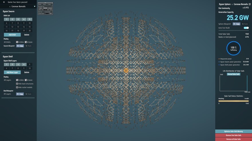 Multiple Layer Rotation Sphere Dyson Sphere Blueprints - 4-layer Frame (Shell BP) - modded layer rotation