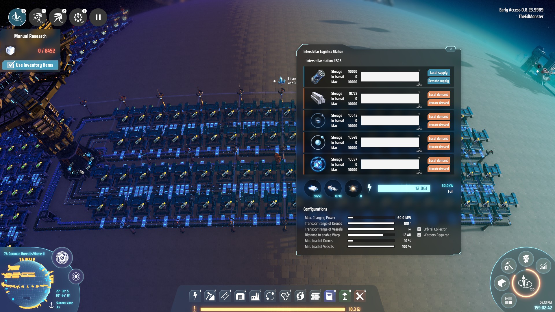 Dyson Sphere Blueprints 10/sec Antimatter Fuel Rod Tiled Manufacturing