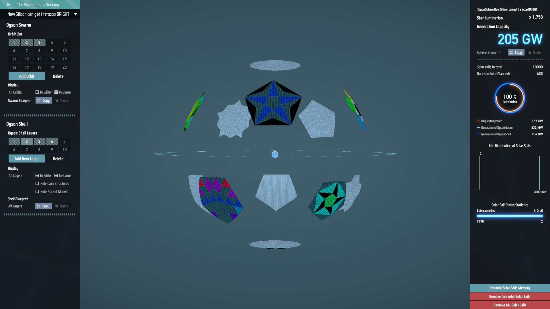Dyson Sphere Blueprints - Various large pentagram patterns