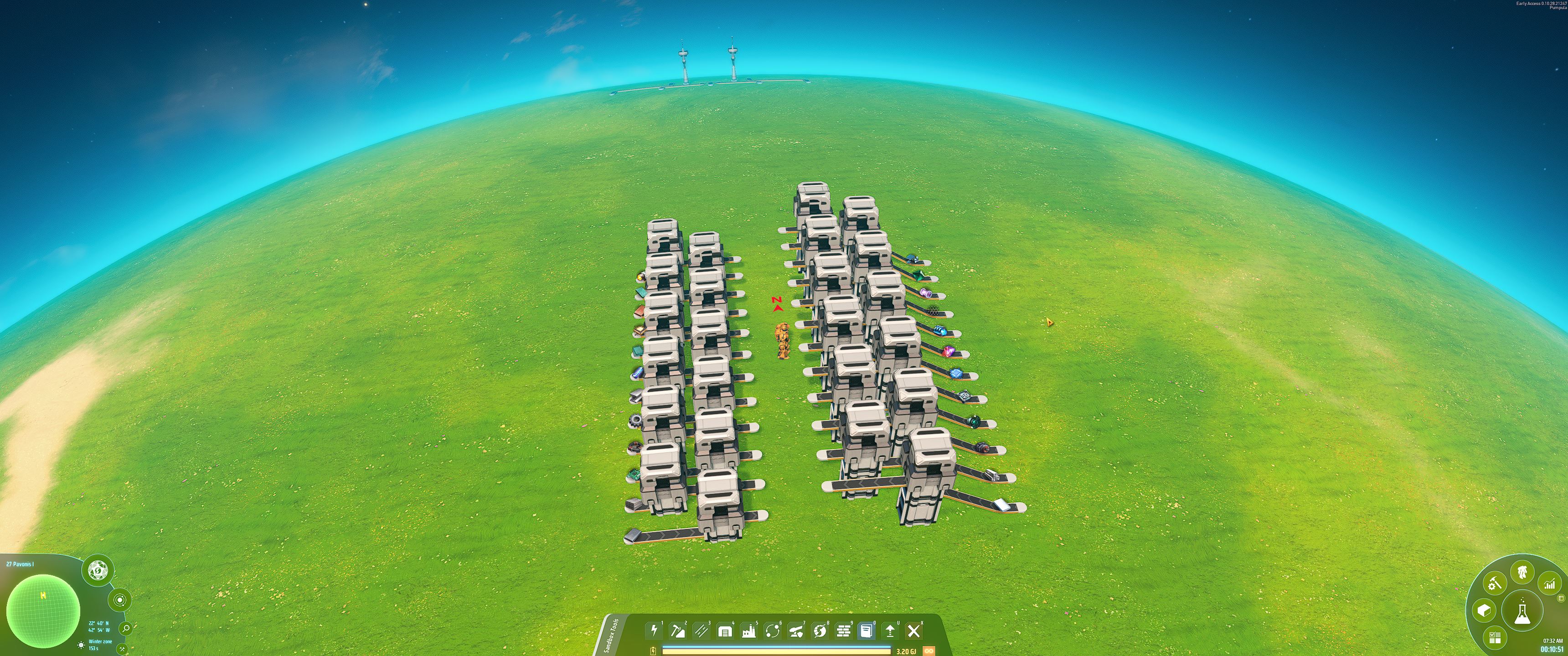 Dyson Sphere Blueprints - Double Stacked Bus Mall - Buffer 2