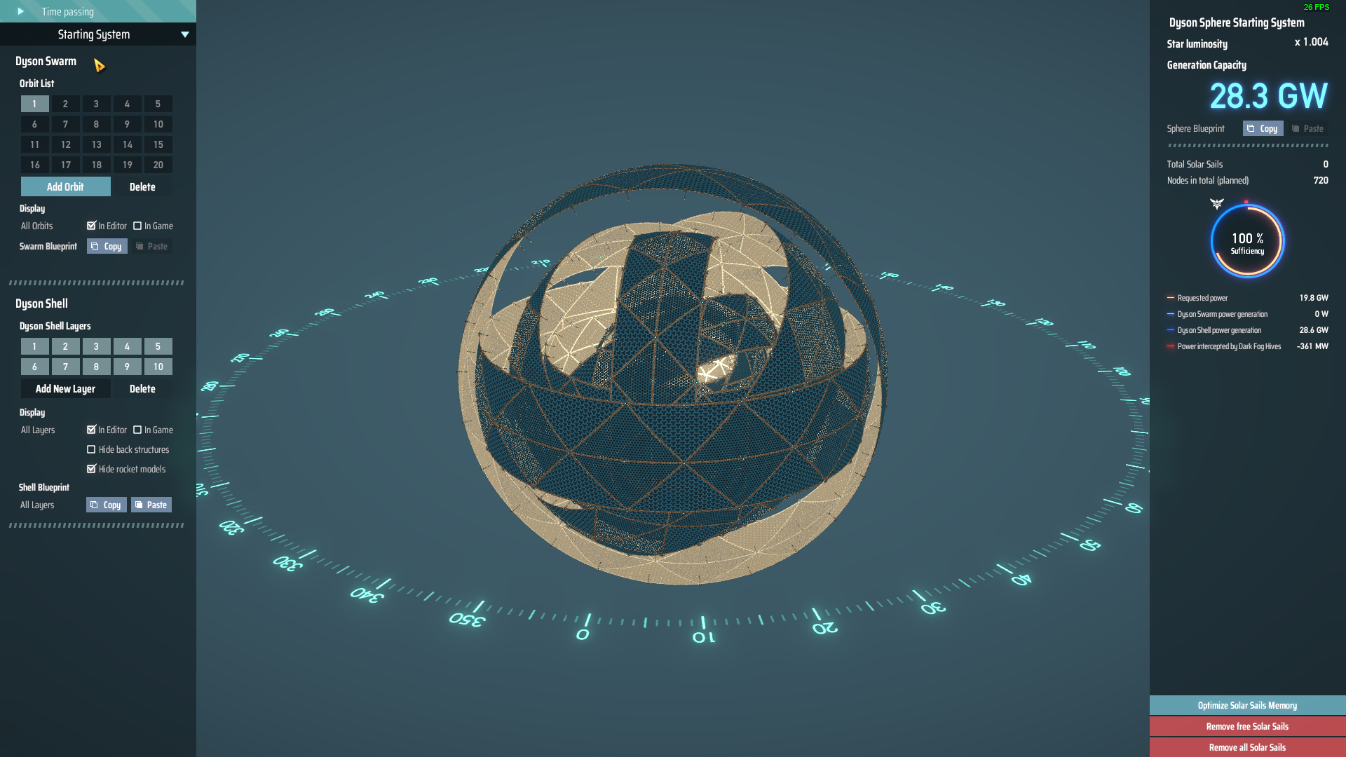 Dyson Rings Angle Dyson Sphere Blueprints - 10-Layer Revolving Rings